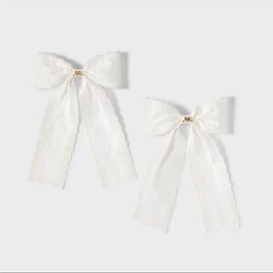 Eyelet Hair Bows 2pk White - Roller Rabbit × Target NEW